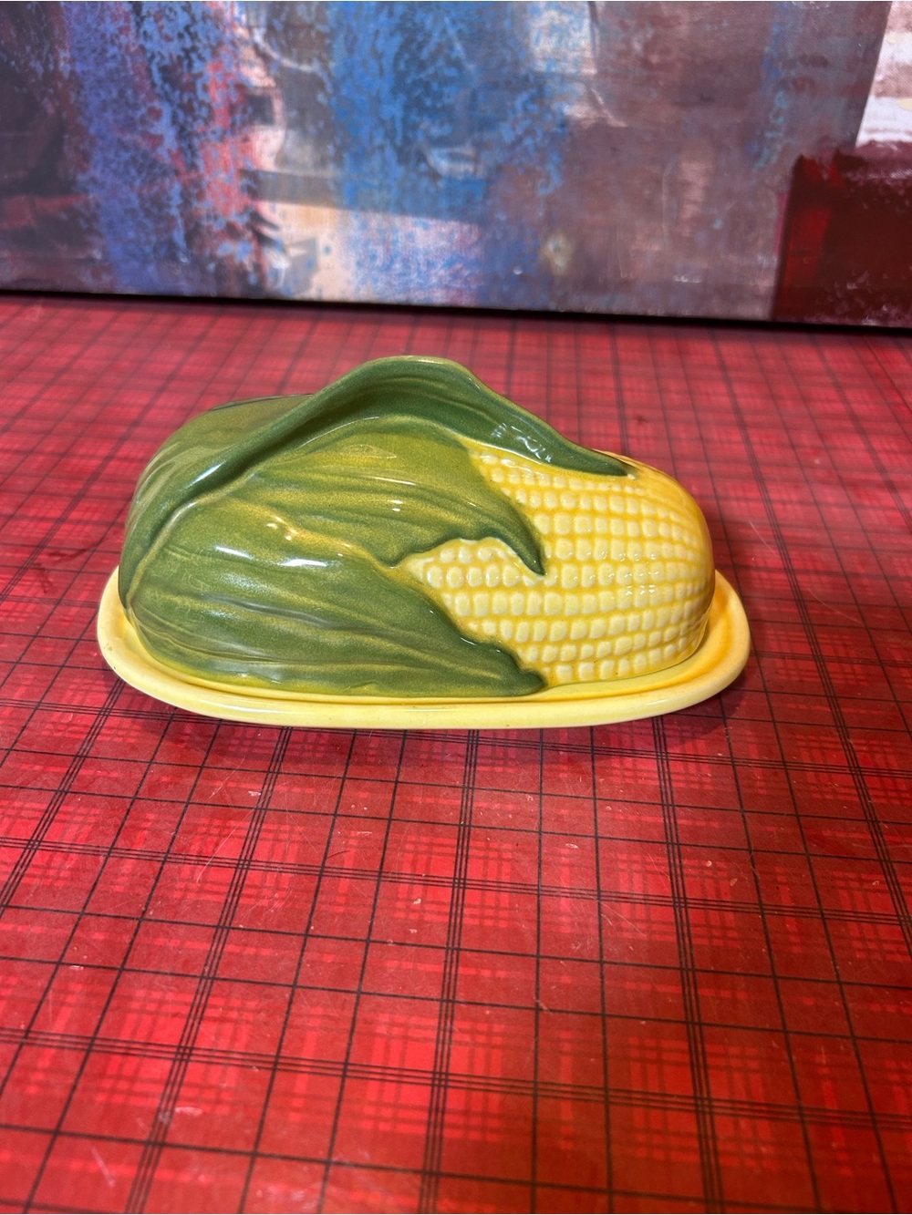 Rare Vintage Shawnee Corn King Covered Butter Dish